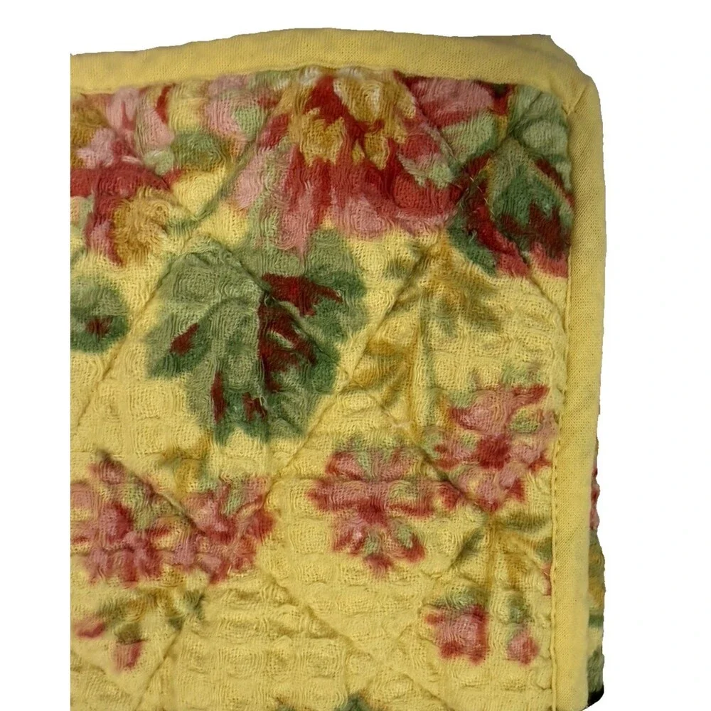 April Cornell Yellow Emmaline Drying Mat Gauze Waffle Weave Top Quilted Back